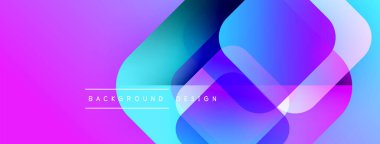 Soyut, enerjik bir arkaplan. Üst üste binen şekiller dinamik görsel efekt yaratır. Gradyan renkler pürüzsüz, modern tasarım ögesi.