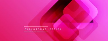 Soyut pembe arka plan. Üst üste binen kareler dinamik görsel efekt yaratır. Modern tasarım elementleri pürüzsüz eğimler sunar.