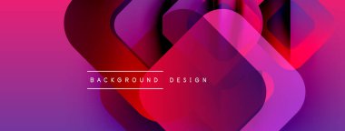 Soyut gradyanlar çakışıyor, dinamik görsel etki yaratıyor. Modern tasarım öğeleri akıcılığı ve yeniliği önerir. Renkler mordan kırmızıya aralıktır.