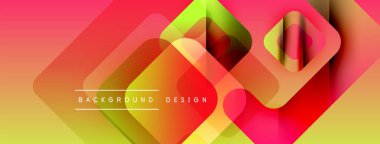 Soyut geometrik şekiller, canlı renklerin karışımı. Gradyan arka plan dinamik görsel efekt yaratır. Modern tasarım elemanları.
