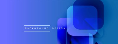 Soyut mavi gradyanlar katmanlı kareler oluşturur. Metin arka plan tasarımı okur. Modern, temiz estetik dijital kullanım için uygun.