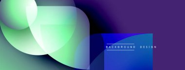 Soyut gradyanlar harmanlanarak, dinamik görsel akış yaratır. Şekiller üst üste binerek modern tasarım elementini oluşturur. Metin arkaplan tasarımı okur.