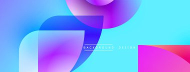 Soyut sıvı şekilleri canlı mavileri, morları, pembeleri harmanlıyor. Modern tasarım hareket, enerji, dinamik bileşim öneriyor. Arkaplan özellikleri metin.