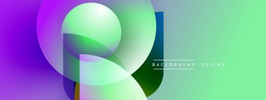 Soyut enerjik tasarım. Üst üste binen daireler dinamik değişim etkisi yaratır. Modern kompozisyon, arka planlar ve sunumlar için uygun.