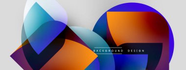 Soyut şekiller örtüşüyor, canlı renk değişimleri yaratıyor. Modern tasarım elementleri akıcılık, dinamizm, görsel uyum öneriyor.