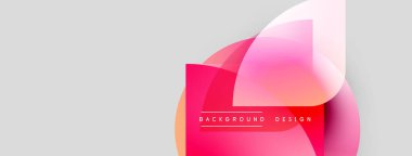 Soyut tasarım özellikleri üst üste gelen pembe şekiller. Gri arkaplan karşıtlık sağlar. Metin arka plan tasarımı okur. Modern estetik.
