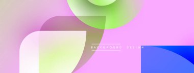 Soyut gradyanlar karışıyor, yumuşak şekiller yaratıyor. Pembe, yeşil, mavi renkler kompozisyona hakim. Minimum metin mevcut. Modern tasarım ögesi.