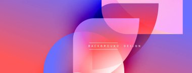 Soyut eğim arkaplanı. Üst üste binen şekiller dinamik görsel efekt yaratır. Renkler düzgün bir şekilde harmanlanarak modern estetik sunuyor.