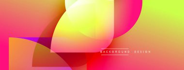 Soyut, enerjik bir arkaplan. Üst üste binen şekiller dinamik renkli kompozisyon oluşturur. Gradyan renkler kusursuz harmanlanarak modern estetik sunuyor..