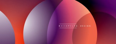 Soyut gradyan şekiller çakışıyor. Canlı mor, pembe, turuncu renkler düzgün bir şekilde harmanlanmış. Arkaplan ve afişler için modern tasarım ögesi.