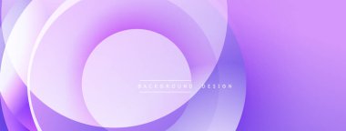 Mor soyut katmanlar dinamik bir zemin oluşturur. Yumuşak eğimler, dairesel şekiller modern tasarım elementlerini akla getiriyor. Minimalist estetik.