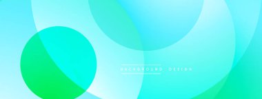 Soyut arkaplan özellikleri üst üste binen daireler, turkuaz, yeşil renkler. Modern tasarım, pürüzsüz gradyanlar görsel ilgi yaratır. Basit, temiz estetik..