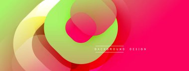 Soyut renkli şekiller örtüşür, dinamik görsel efekt yaratır. Gradyan renkler düzgün bir şekilde harmanlanarak modern arkaplan tasarımı oluşturur.