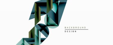 Soyut geometrik tasarım üst üste binen katmanlar, gradyanlar içerir. Teal, koyu mavi, zeytin rengi dinamik görsel efekt yaratır. Minimalist tarz, modern estetik. Temiz arkaplan bileşimi arttırır.