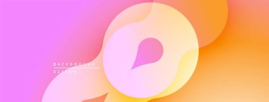 Soyut eğim arkaplanı. Yumuşak pembe, turuncu renkler düzgün bir şekilde harmanlanır. Üst üste binen şekiller dinamik görsel efekt yaratır. Minimalist tasarım.