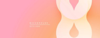 Soyut tasarım yumuşak pembe, turuncu eğimleri içerir. Simetrik şekiller modern görsel etki yaratır. Minimalist estetik, temiz çizgiler mevcut.