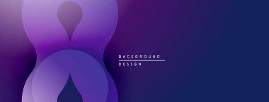 Soyut mor tasarım, üst üste binen şekiller. Gradyan derinlik yaratır, modern estetik. Sunumlar için minimalist arkaplan.