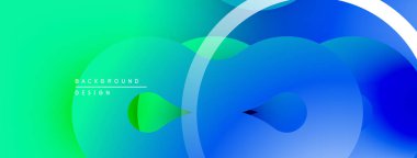 Soyut sıvı şekilleri, canlı gradyanlar. Mavi, yeşil renkler kusursuz bir şekilde harmanlanarak modern tasarım yaratıyor. Yumuşak geçişler, dinamik kompozisyon.