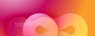 Soyut eğim arkaplanı. Pürüzsüz akış şekilleri dinamik görsel efektler yaratır. Pembe, turuncu renkler kompozisyona hakim. Modern tasarım ögesi.