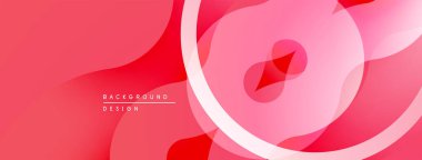 Soyut sıvı şekiller, pembe renkler, katmanlı tasarım. Dairesel elementlerle minimalist arka plan, modern estetik.