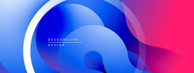 Soyut akışkan şekiller, parlak mavi, pembe gradyanlar. Modern tasarım, pürüzsüz geçişler, dinamik kompozisyon. Projeler için arkaplan ögesi.