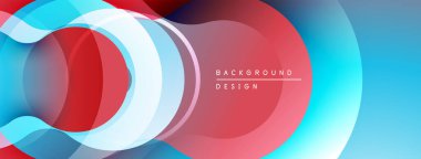Soyut akışkan şekiller, canlı kırmızı, mavi renkler. Modern tasarım, pürüzsüz gradyanlar dinamik görsel efekt yaratır. Minimalist kompozisyon.