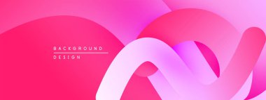 Soyut pembe mor eğimli dalgalar. Modern tasarım elementleri pürüzsüz akış şekilleri yaratır. Dijital projeler için minimalist arkaplan.