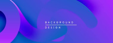 Soyut sıvı şekiller, canlı mor renkler, modern tasarım. Pürüzsüz gradyanlar dinamik görsel efekt yaratır. Minimalist kompozisyon.