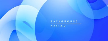 Soyut mavi şekiller dinamik arkaplan oluşturur. Yumuşak eğimler derinliği, modern tasarım estetiği akla getiriyor. Minimalist kompozisyon.