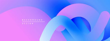 Soyut sıvı şekilleri mor, mavi renkleri harmanlıyor. Modern tasarım dinamik görsel deneyim yaratır. Yumuşak eğimler yumuşak geçiş sunar.