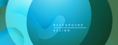 Soyut sıvı şekilleri, deniz mavisi renkleri, eğim arkaplanı. Dijital projeler ve sunumlar için modern tasarım öğesi. Minimalist estetik.