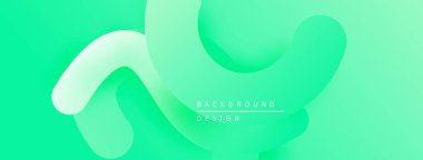 Soyut sıvı şekilleri, canlı yeşil gradyanlar. Arka planlar ve sunumlar için modern tasarım öğesi. Düz eğriler dinamik görsel oluşturur.