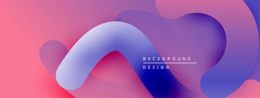 Soyut sıvı şekiller pembeleri, morları, mavileri harmanlıyor. Gradyan renkler modern arkaplan tasarımı yaratır. Yumuşak geçişler görsel cazibe sunar.
