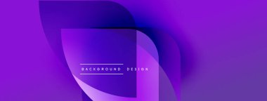 Soyut mor tasarım. Üst üste binen şekiller dinamik görsel efekt yaratır. Sunumlar ve grafikler için modern arkaplan uygun.
