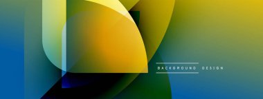 Soyut geometrik şekiller örtüşüyor, canlı renk eğimleri yaratıyor. Modern tasarım dinamik, taze, görsel olarak çekici..