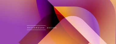 Soyut gradyanlar çakışıyor, dinamik görsel akış yaratıyor. Mor, turuncu renkler kompozisyona hakim. Metin arkaplan tasarımı okur.