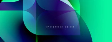 Soyut gradyanlar çakışıyor, dinamik görsel etki yaratıyor. Canlı maviler, yeşiller kompozisyona hakim. Modern tasarım ögesi.