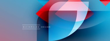 Soyut tasarım özellikleri üst üste binen renkli şekiller. Gradyan renkler harmanlanarak, dinamik görsel efekt yaratır. Modern arkaplan ögesi.
