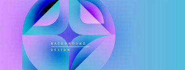 Soyut sıvı şekilleri mor, mavi renkleri harmanlıyor. Modern tasarım dinamik bir hareket, enerjik bir enerji olduğunu gösteriyor. Arkaplanda metin ögeleri.