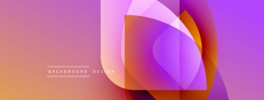 Soyut gradyan şekiller çakışıyor ve canlı bir görsel etki yaratıyor. Sıcak renkler baskın, modern tasarım elementleri.