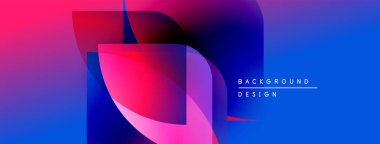 Soyut gradyanlar harmanlanarak, dinamik görsel efekt yaratır. Şekiller üst üste binerek modern arkaplan tasarımı oluşturur. Renkler sorunsuz geçiş.