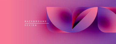 Soyut gradyan şekiller örtüşüyor, canlı pembeler, morlar yaratıyor. Arka planlar ve sunumlar için modern tasarım öğesi. Yumuşak geçişler görünür.