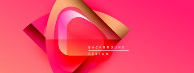 Soyut pembe tasarım katmanlı şekiller oluşturarak dinamik görsel efekt yaratır. Metin arka plan tasarımı okur. Modern, canlı kompozisyon.