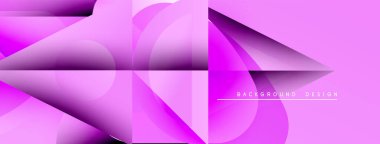 Soyut pembe arka plan. Üst üste binen şekiller dinamik ve modern görsel efektler yaratır. Gradyan renkler derinlik ve doku ekler.