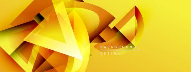 Parlak sarı soyut tasarım. Geometrik şekiller örtüşür, dinamik görsel efekt yaratır. Çeşitli projeler için modern arkaplan.