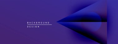 Soyut mor dizayn, üst üste binen şekiller, gradyanlar. Metin elementleri arka planı ve tasarımı olan minimalist bir tarz. Modern görsel kompozisyon.
