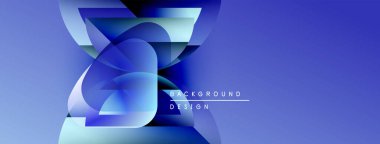 Soyut mavi tasarım katmanlı şekiller, gradyanlar, metin okuma arkaplan tasarımı. Modern estetik, canlı renkler, dinamik bileşim.