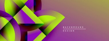 Soyut gradyanlar akıcı şekiller oluşturur. Canlı mor, yeşil renkler sıcak turuncu tonlara karışıyor. En küçük metin arkaplan tasarımı kavramını gösterir.