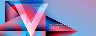 Soyut geometrik tasarım. Canlı renkler harmanlanır, dinamik görsel etki yaratır. Arkaplan ve sunumlar için modern biçim uygun.