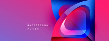 Soyut enerjik tasarım. Üst üste binen şekiller dinamik görsel efekt yaratır. Gradyan renkler pürüzsüz, modern estetik karışımı.